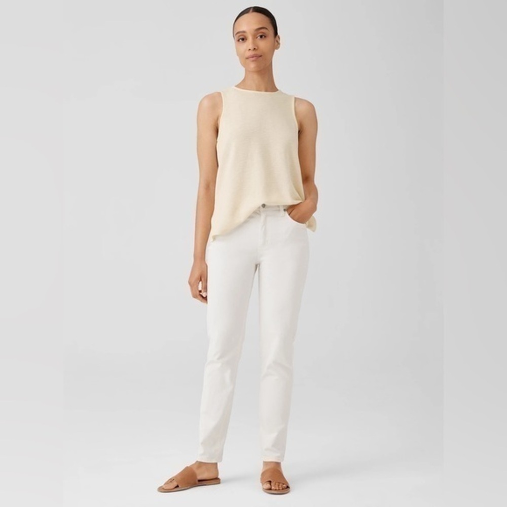 Eileen Fisher‎ Undyed Organic Cotton Denim High-Waisted Jeans Sz 2